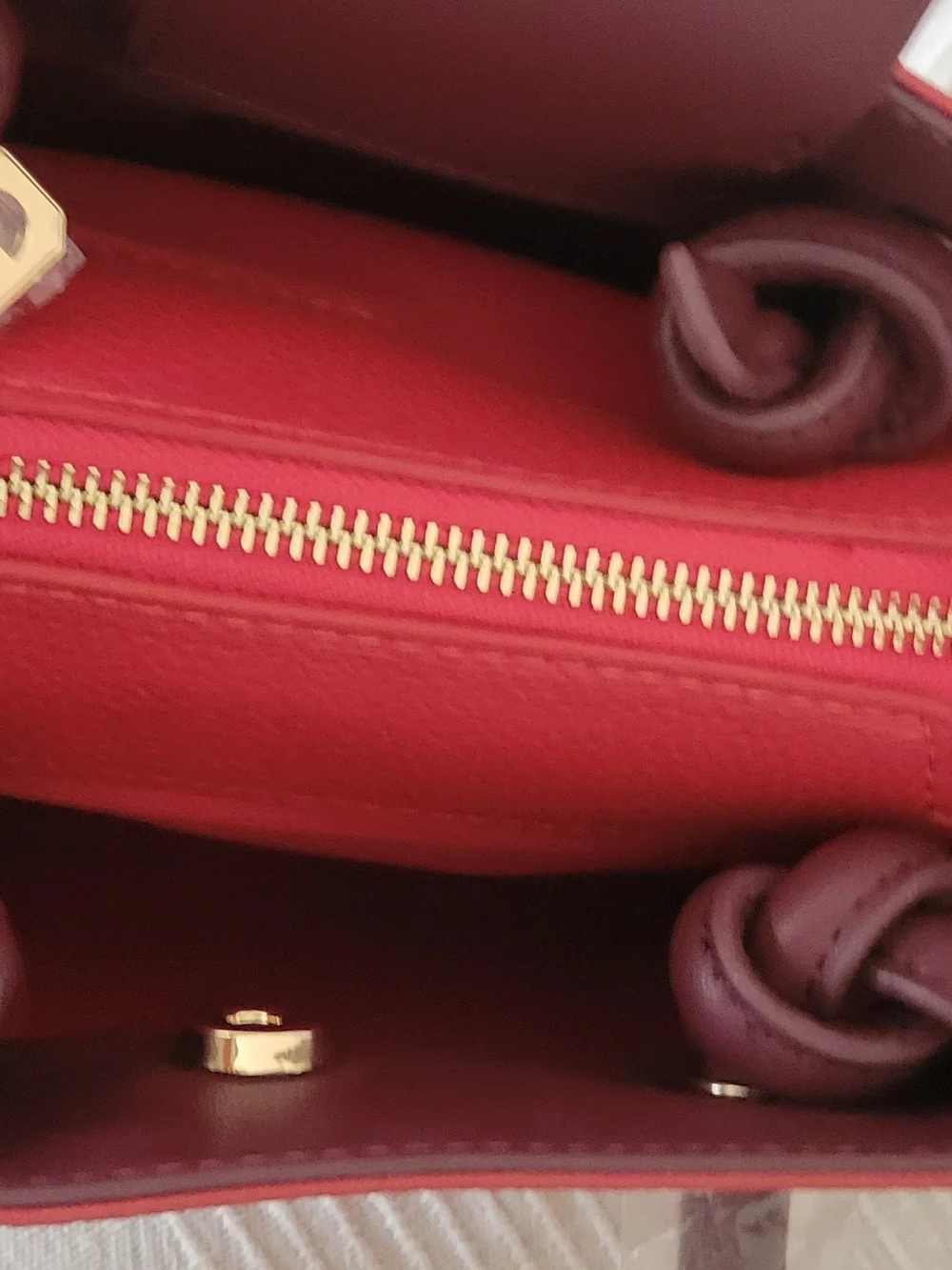 Valentino Medium Red Leather Top-Handle Bag with Logo Strap